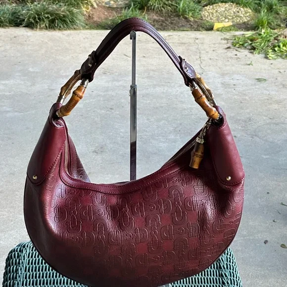 ❤️‍🔥🚫SOLD🚫AUTHENTICATED Bordeaux Gucci horse bit bamboo hobo bag❤️‍🔥 - Picture 11 of 13
